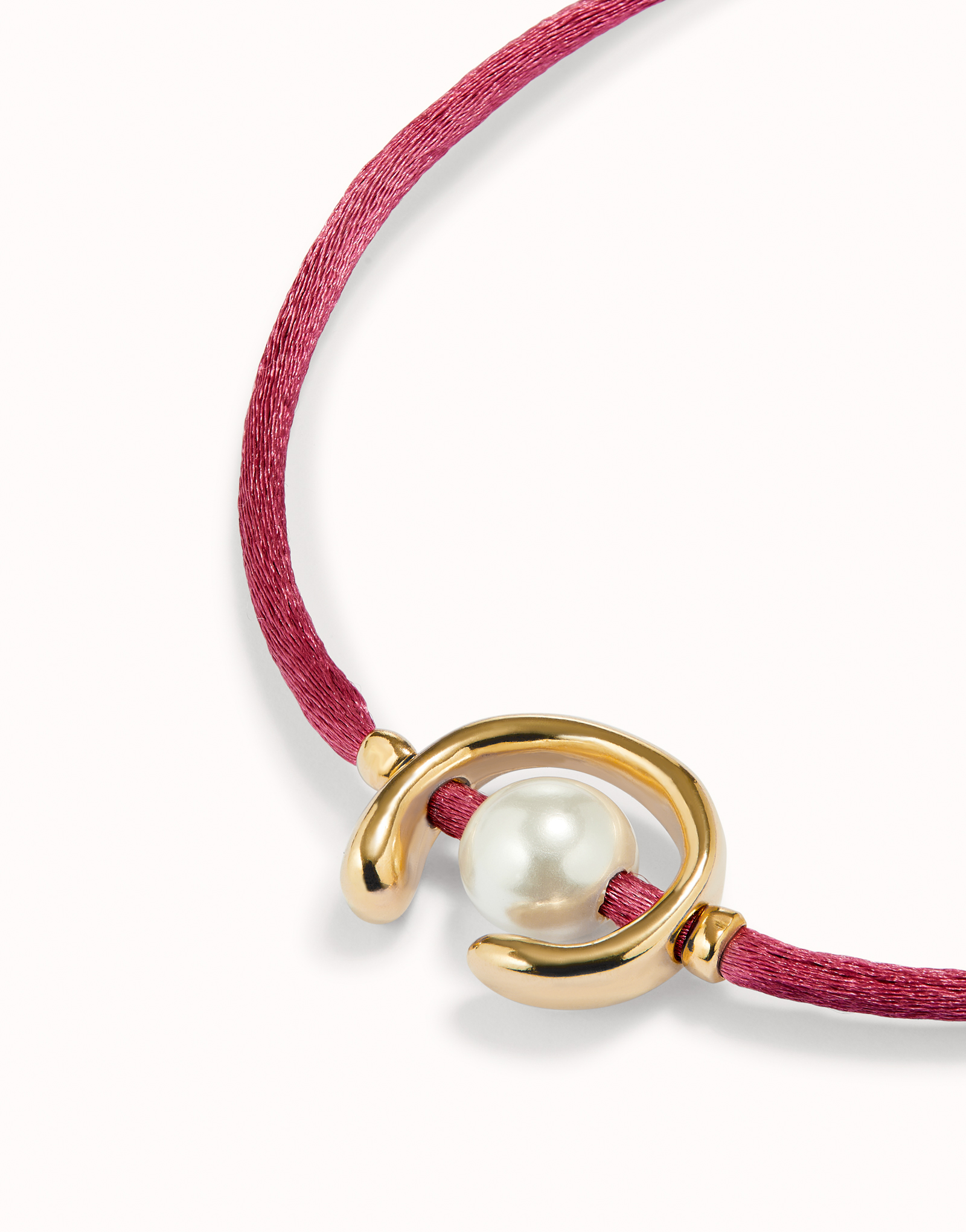 Bracelet en fil mauve avec perle de coquillage plaquée or 18 carats., Or, large image number null